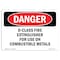 Signmission OSHA, D-Class Fire Extinguisher For Use On Combustible, 14in X 10in Rigid Plastic, P-1014-L-2377 OS-DS-P-1014-L-2377 - alternate 1